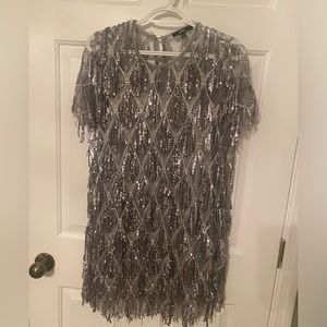 Silver sequin dress